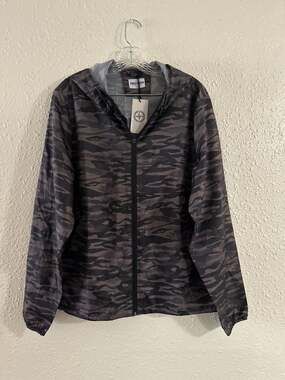 Sunrise Kingdom Men's Camo Lightweight Hooded Windbreaker Jacket